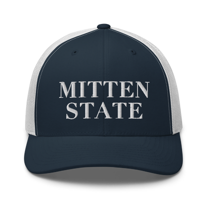 Michigan 'Mitten State' Trucker Hat (Didone Font)