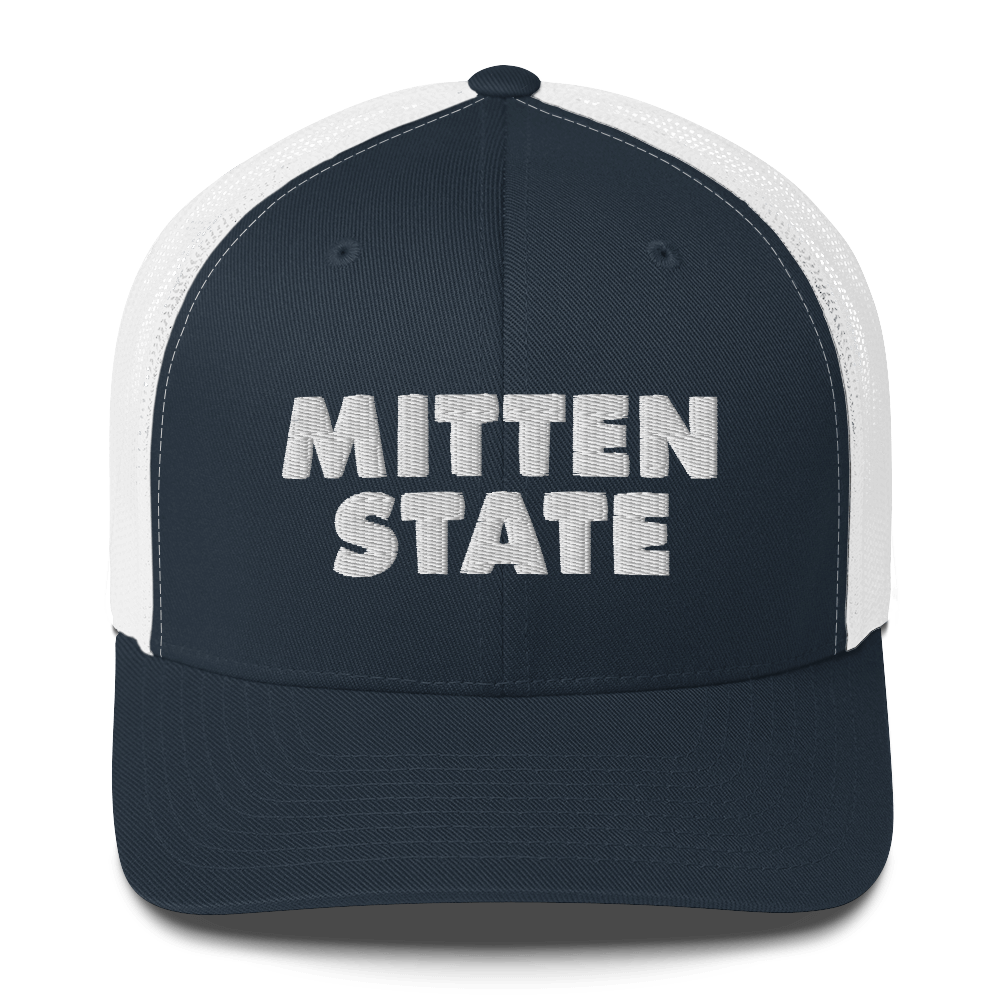 Michigan 'Mitten State' Trucker Hat (Geometric Sans Font)