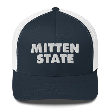 Michigan 'Mitten State' Trucker Hat (Geometric Sans Font)