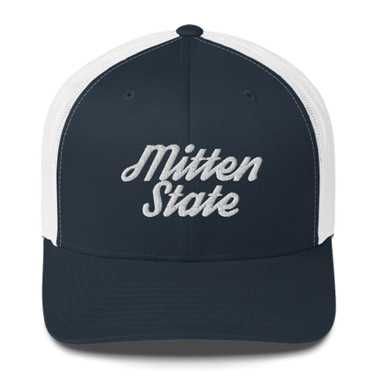 Michigan 'Mitten State' Trucker Hat (Script Font)