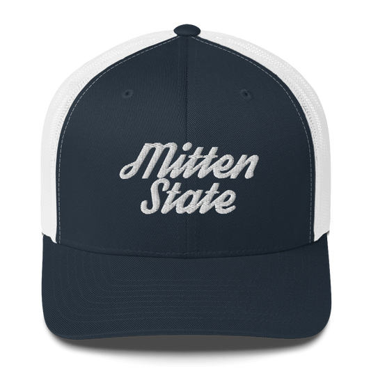 Michigan 'Mitten State' Trucker Hat (Script Font)