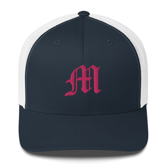 Michigan 'Old English M' Trucker Hat | Pink Embroidery