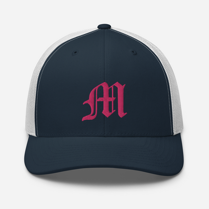 Michigan 'Old English M' Trucker Hat | Pink Embroidery