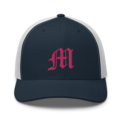 Michigan 'Old English M' Trucker Hat | Pink Embroidery