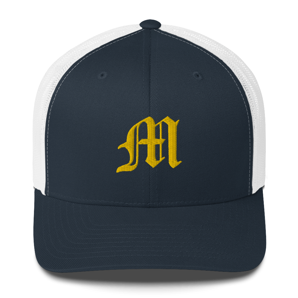 Michigan 'Old English M' Trucker Hat | Gold Embroidery