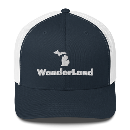 Michigan 'Wonderland' Trucker Hat (Geometric Sans Font)