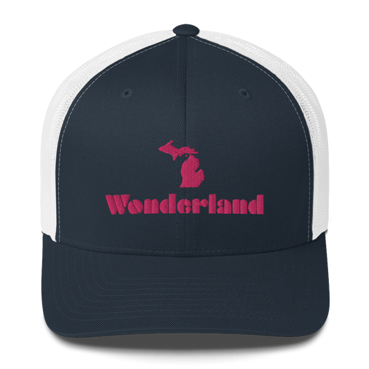 Michigan 'Wonderland' Trucker Hat (Art Deco Font) | Prink Embrodiery