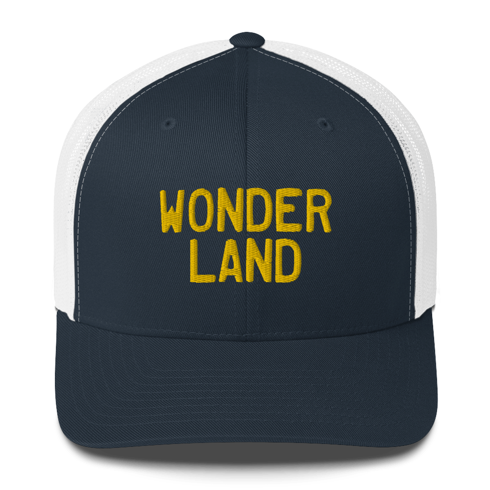 Michigan 'Wonderland' Trucker Hat (Licence Plate Font) | Gold Embroidery