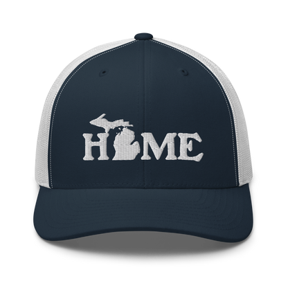 Michigan 'Home' Trucker Hat (Woodcut Font)