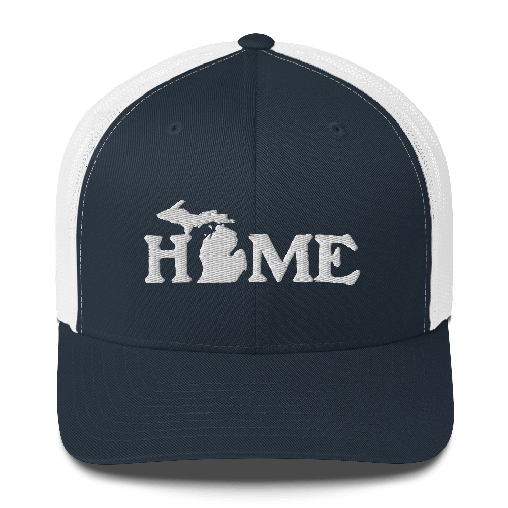 Michigan 'Home' Trucker Hat (Woodcut Font)