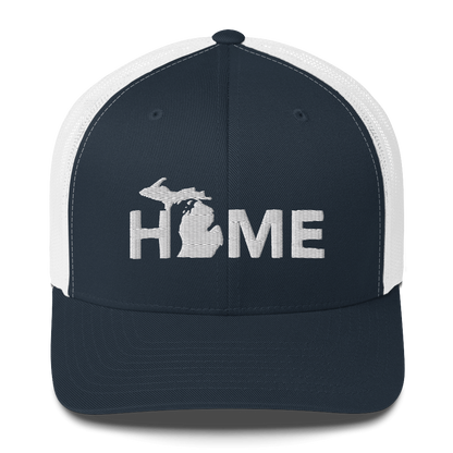 Michigan 'Home' Trucker Hat (Geometric Sans Font)