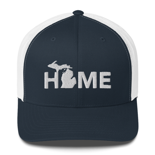 Michigan 'Home' Trucker Hat (Geometric Sans Font)