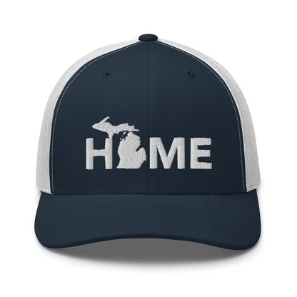 Michigan 'Home' Trucker Hat (Geometric Sans Font)