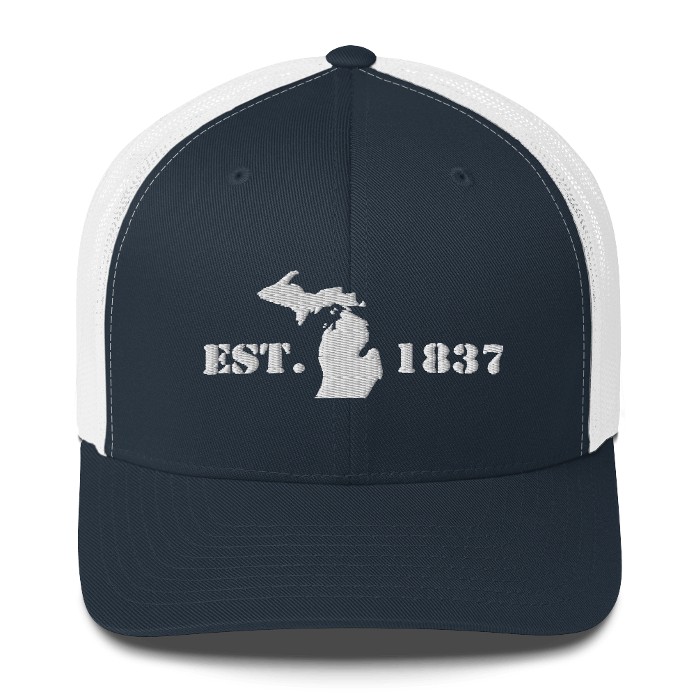 Michigan 'EST 1837' Trucker Hat (Army Font)