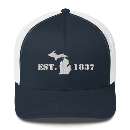 Michigan 'EST 1837' Trucker Hat (Army Font)