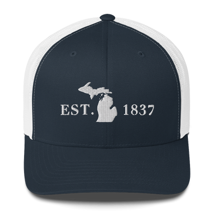 Michigan 'EST 1837' Trucker Hat (Didone Font)