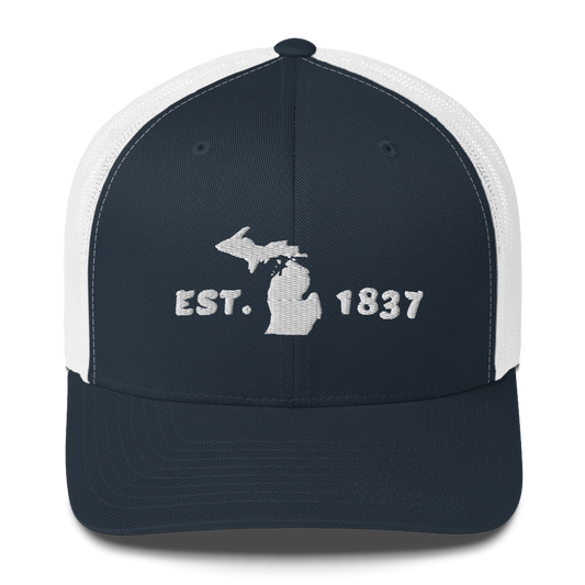 Michigan 'EST 1837' Trucker Hat (Brush Font)