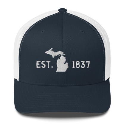 Michigan 'EST 1837' Trucker Hat (Licence Plate Font)