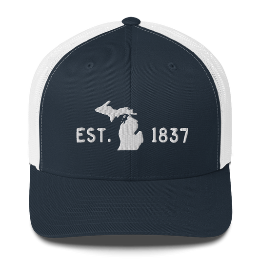 Michigan 'EST 1837' Trucker Hat (Licence Plate Font)