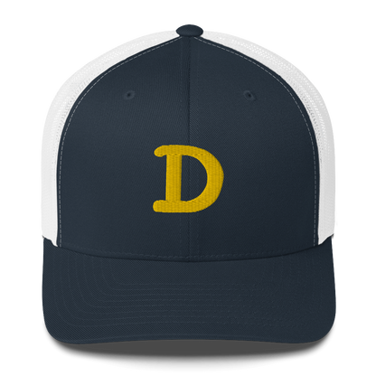 Detroit 'Old French D' Trucker Hat | Gold Embroidery