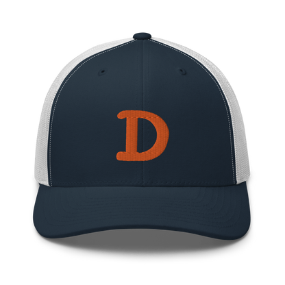 Detroit 'Old French D' Trucker Hat | Orange Embroidery