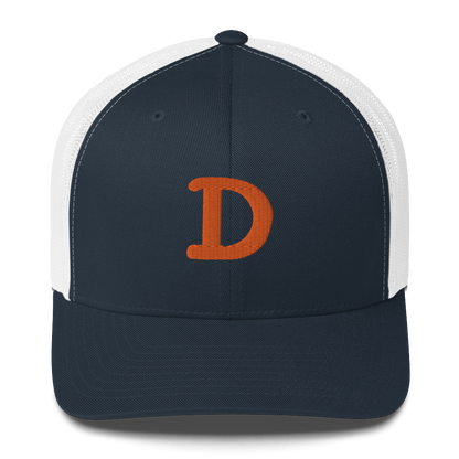 Detroit 'Old French D' Trucker Hat | Orange Embroidery