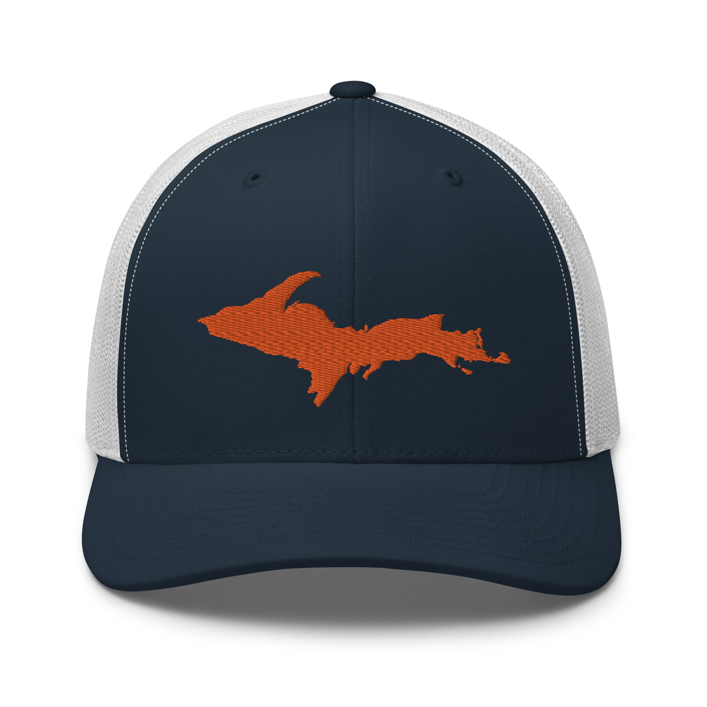 Michigan Upper Peninsula Trucker Hat (w/ Orange UP Outline)