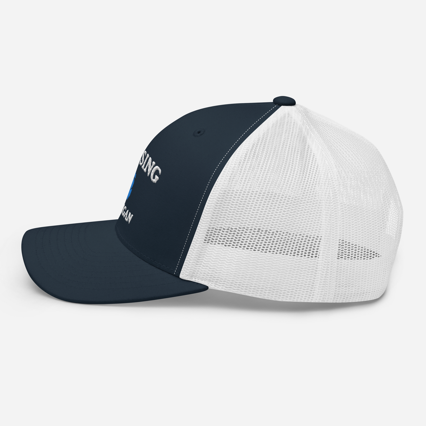 'Lansing Michigan' Trucker Hat (w/ Michigan Outline)