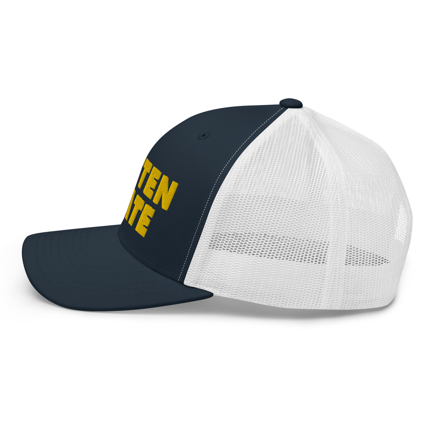 Michigan 'Mitten State' Trucker Hat (Geometric Sans Font) | Gold Embroidery