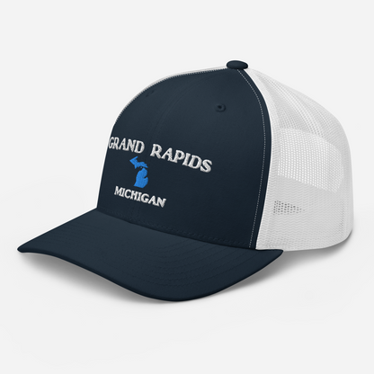 'Grand Rapids Michigan' Trucker Hat (w/ Michigan Outline)