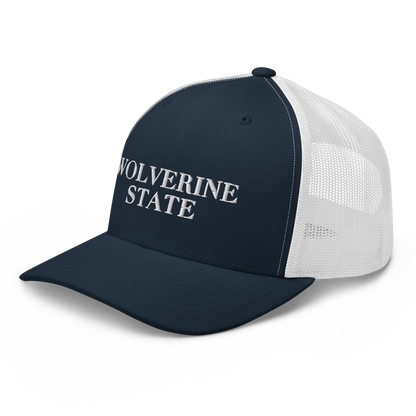 Michigan 'Wolverine State' Trucker Hat (Didone Font)