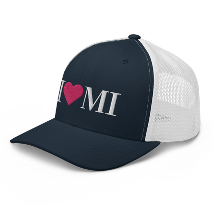 Michigan 'I ❤️ MI' Trucker Hat (Didone Font)