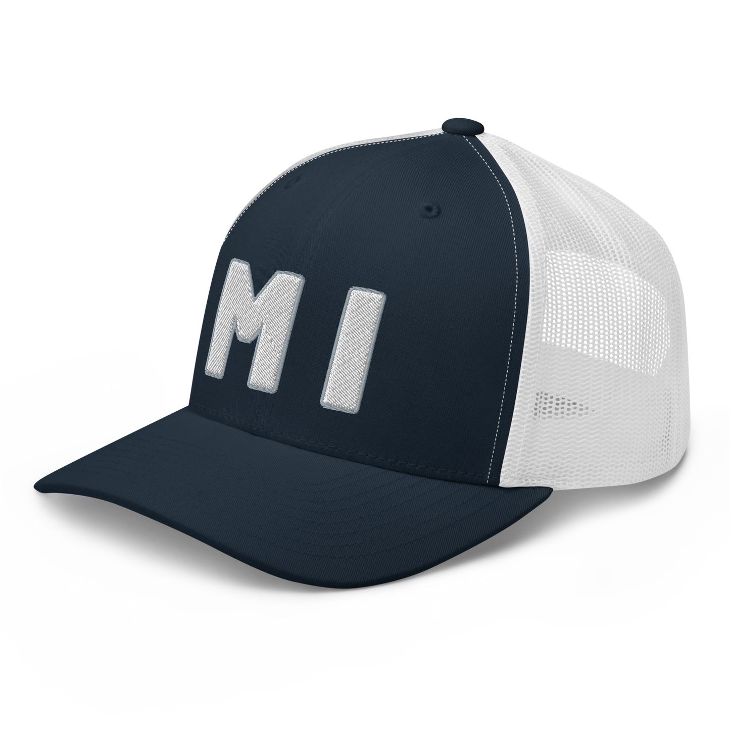 Michigan 'MI' Trucker Hat (1940s Baseball Font)