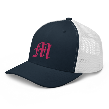 Michigan 'Old English M' Trucker Hat | Pink Embroidery