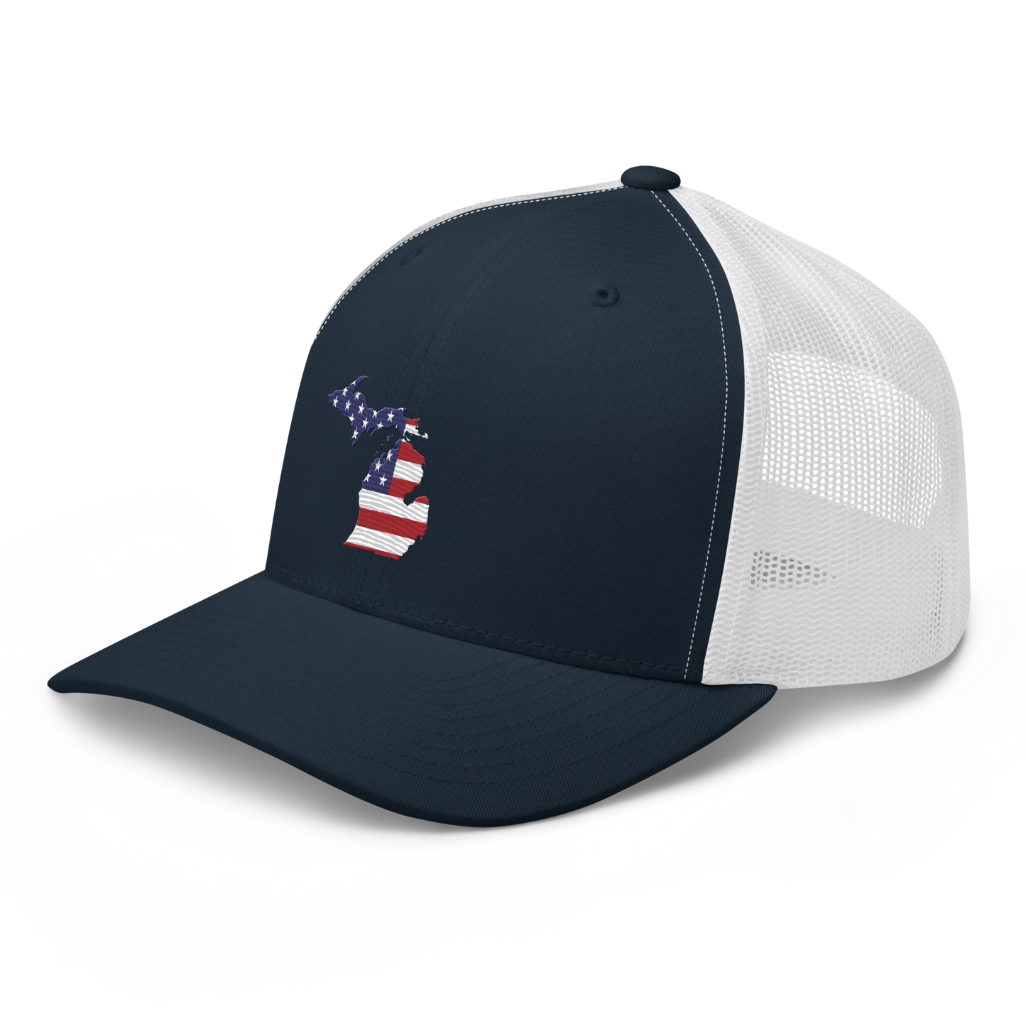 State of Michigan Trucker Hat (w/ USA Flag Outline)