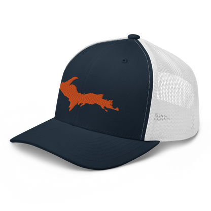 Michigan Upper Peninsula Trucker Hat (w/ Orange UP Outline)