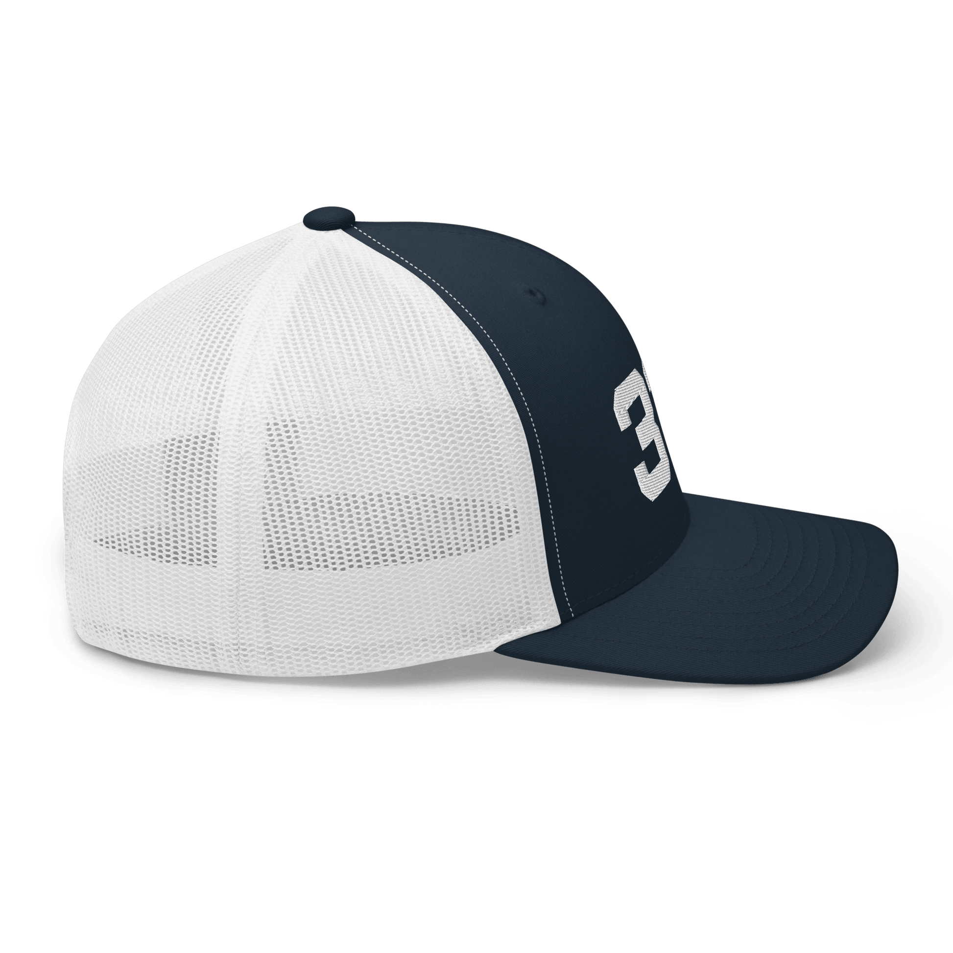 Detroit '313' Trucker Hat | White/Black Embroidery - Circumspice Michigan