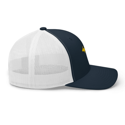 Michigan Trucker Hat (w/ Michigan Outline) | Gold Embroidery - Circumspice Michigan