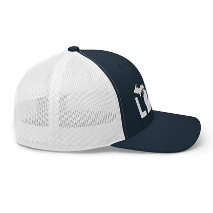 Michigan 'Love' Trucker Hat (Geometric Sans Font)