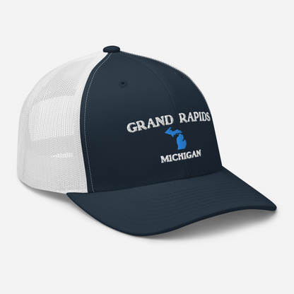 'Grand Rapids Michigan' Trucker Hat (w/ Michigan Outline)