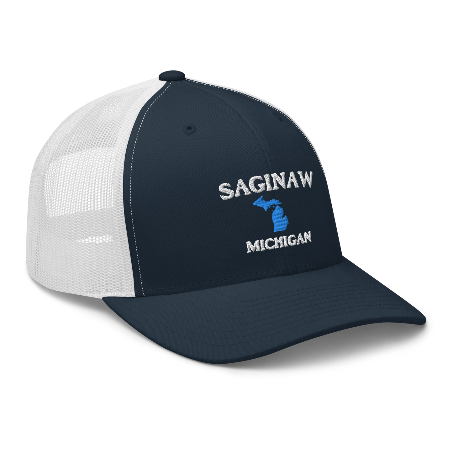 'Saginaw Michigan' Trucker Hat (w/ Michigan Outline)