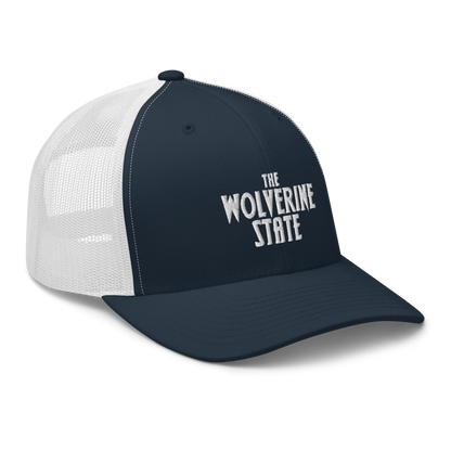 Michigan 'The Wolverine State' Trucker Hat (Vicious Mustelid Font)