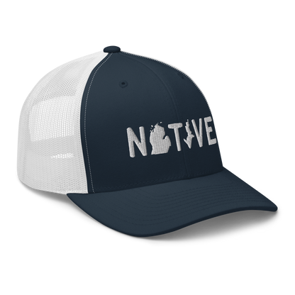 Michigan 'Native' Trucker Hat (Licence Plate Font)