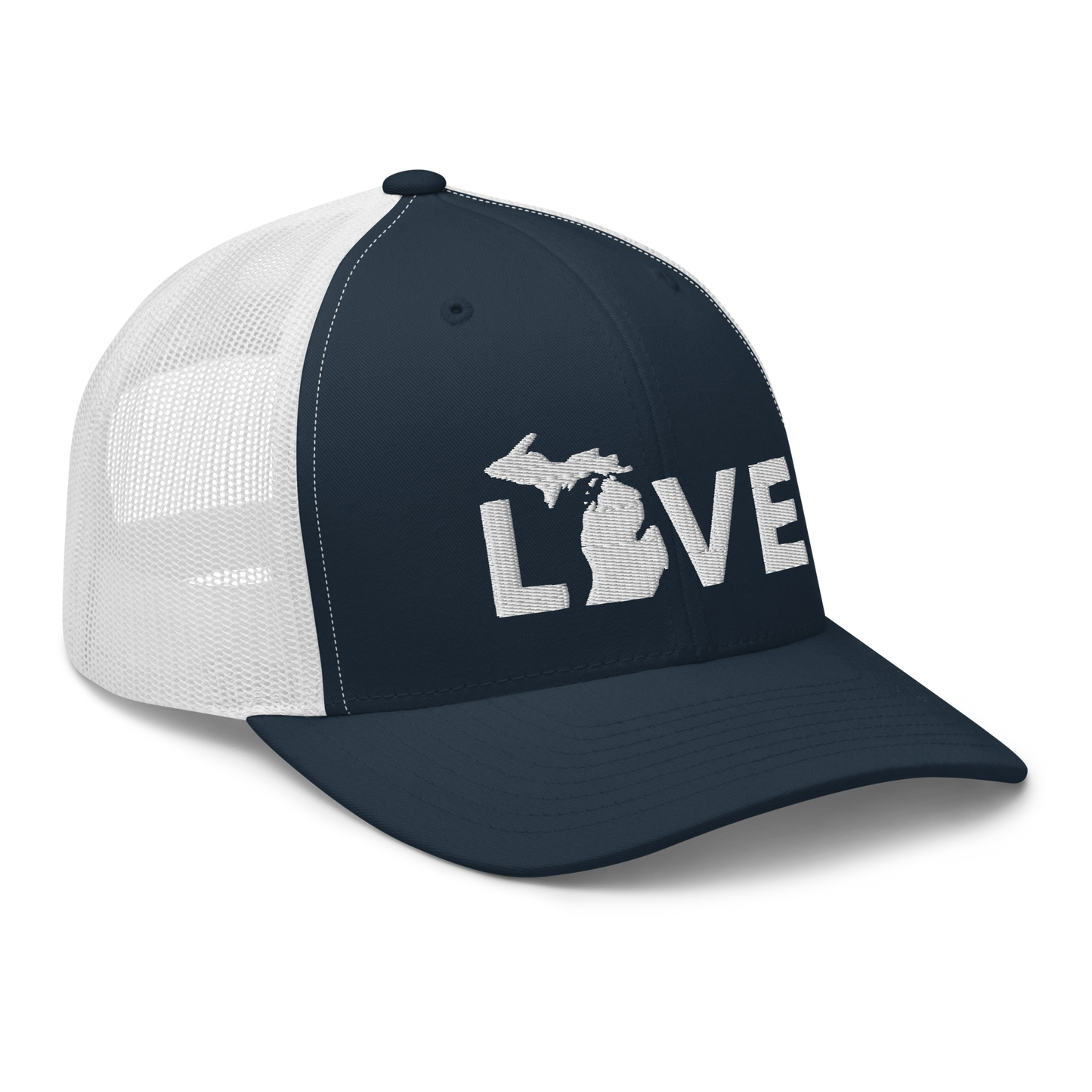 Michigan 'Love' Trucker Hat (Geometric Sans Font)