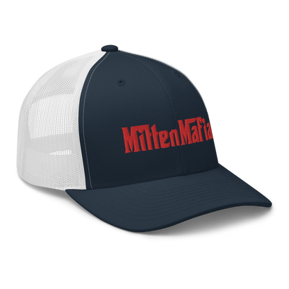 Michigan 'MittenMafia' Trucker Hat (Gangster Font) | Red Embroidery