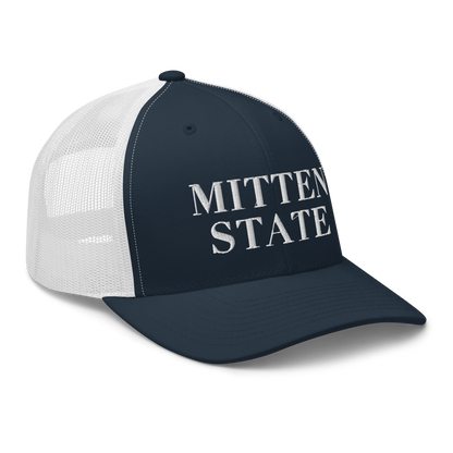 Michigan 'Mitten State' Trucker Hat (Didone Font)