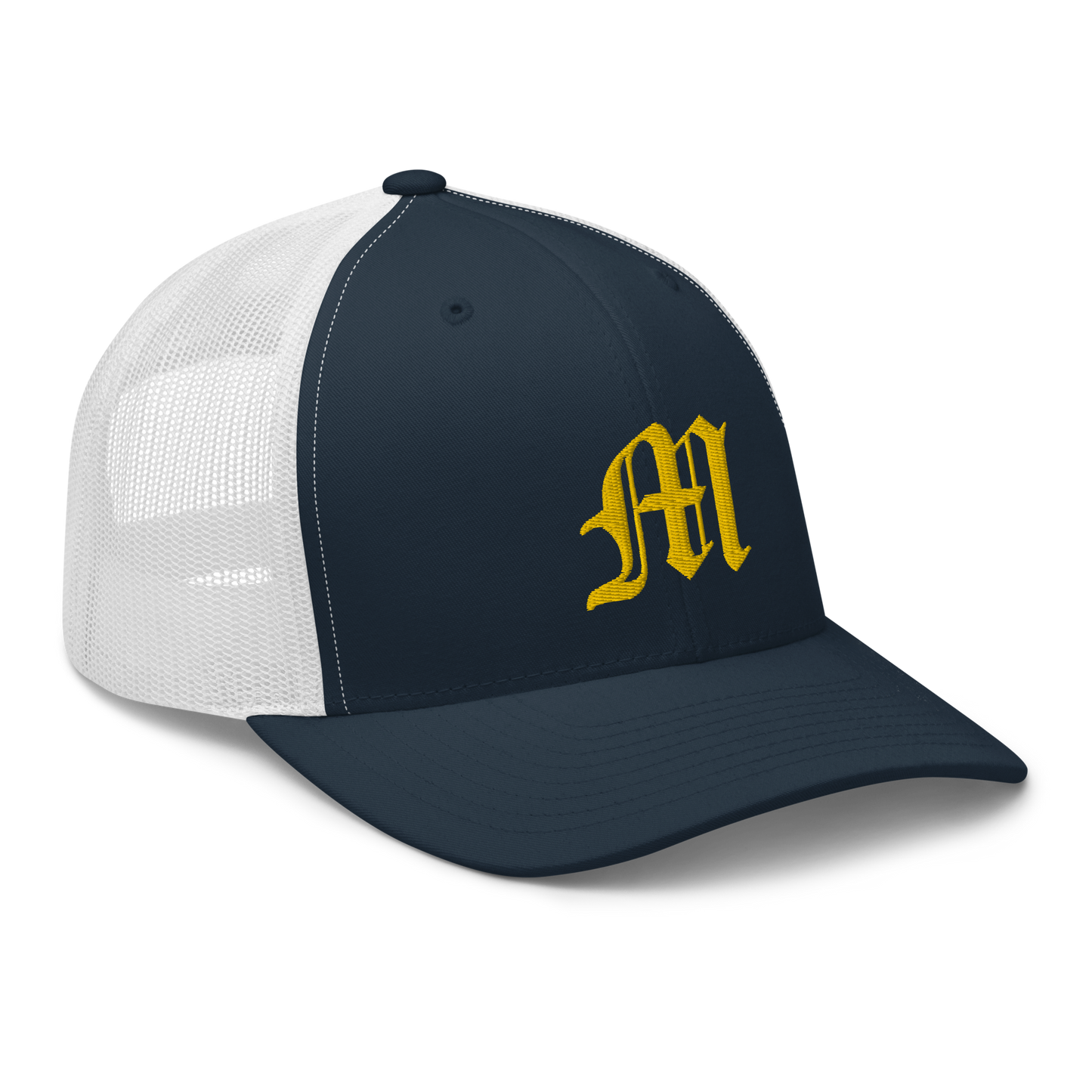 Michigan 'Old English M' Trucker Hat | Gold Embroidery