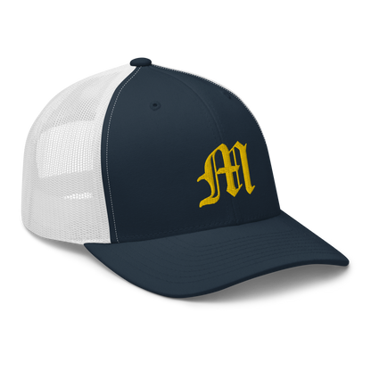 Michigan 'Old English M' Trucker Hat | Gold Embroidery