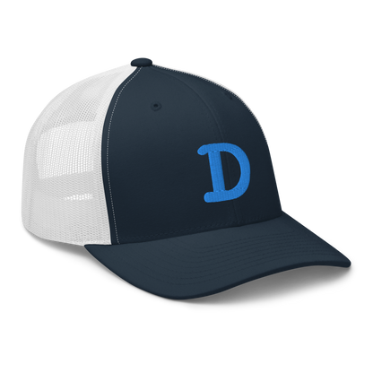 Detroit 'Old French D' Trucker Hat | Azure Embroidery