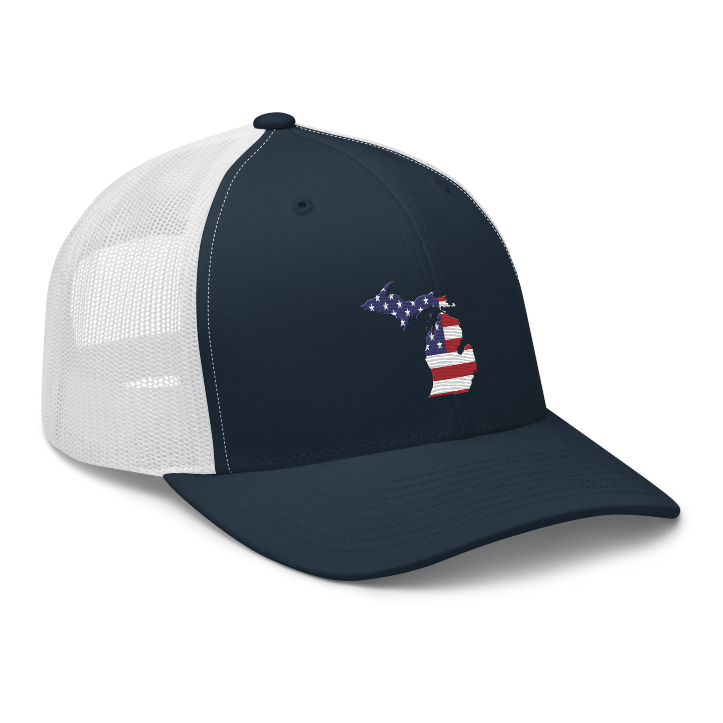 State of Michigan Trucker Hat (w/ USA Flag Outline)